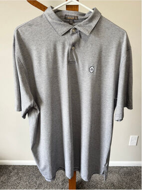 Men's Peter Millar Gray Summer Comfort Polo Shirt XL